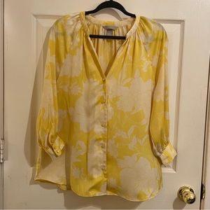 H&M Yellow and White Floral Top
